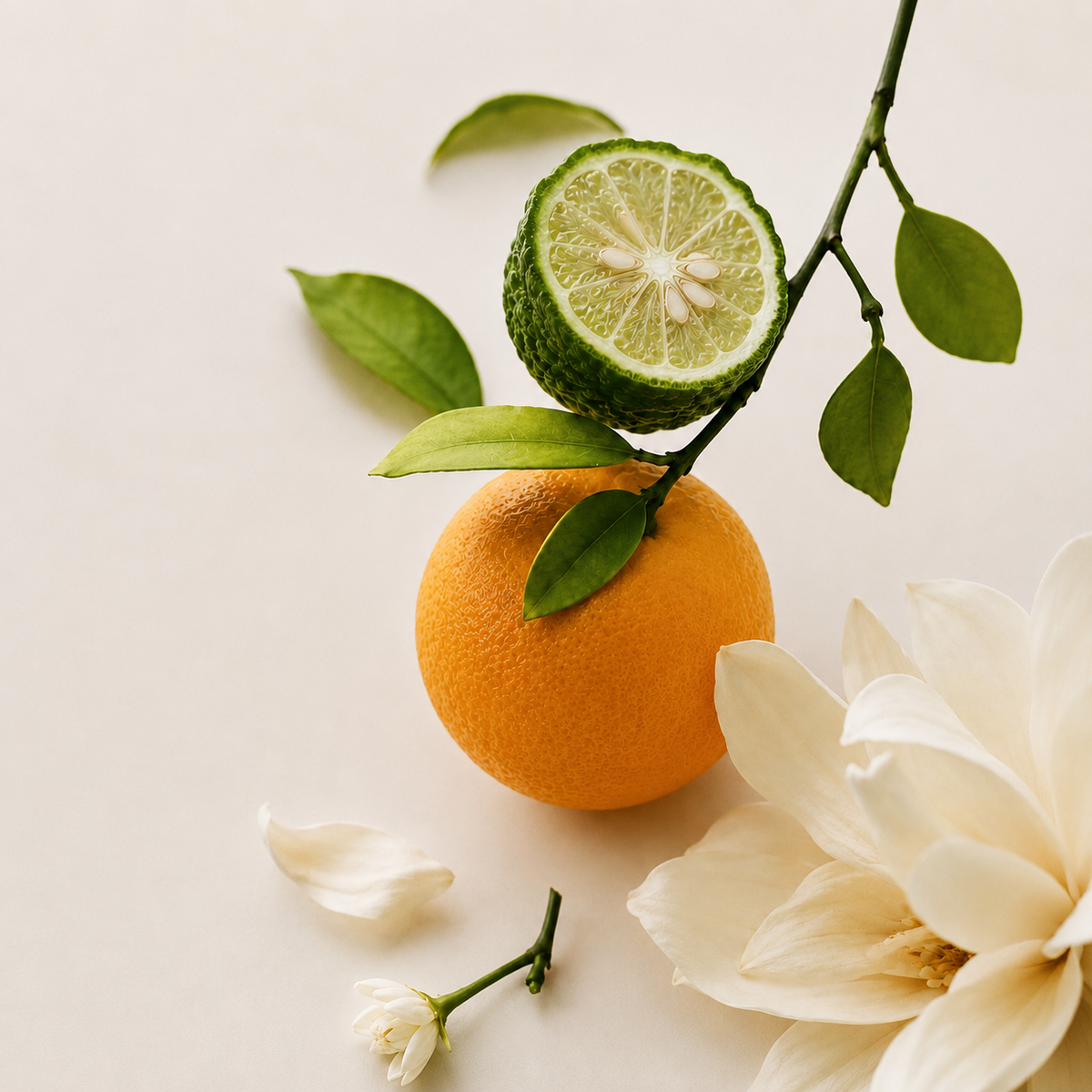 MADORIS Dark Citrus fragrance notes with citrus fruits and green botanical elements
