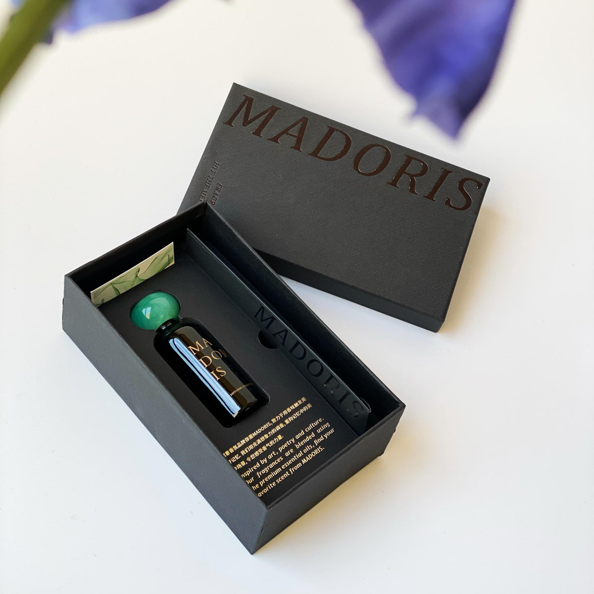 MADORIS Jade Mist reed diffuser with signature black gift box