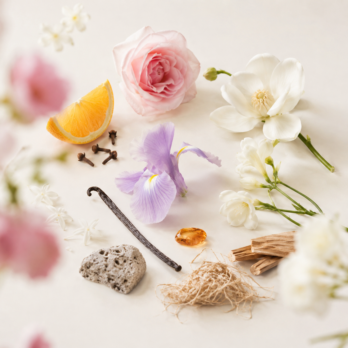 MADORIS White Whisper fragrance notes with clove, rose, orange and soft floral elements